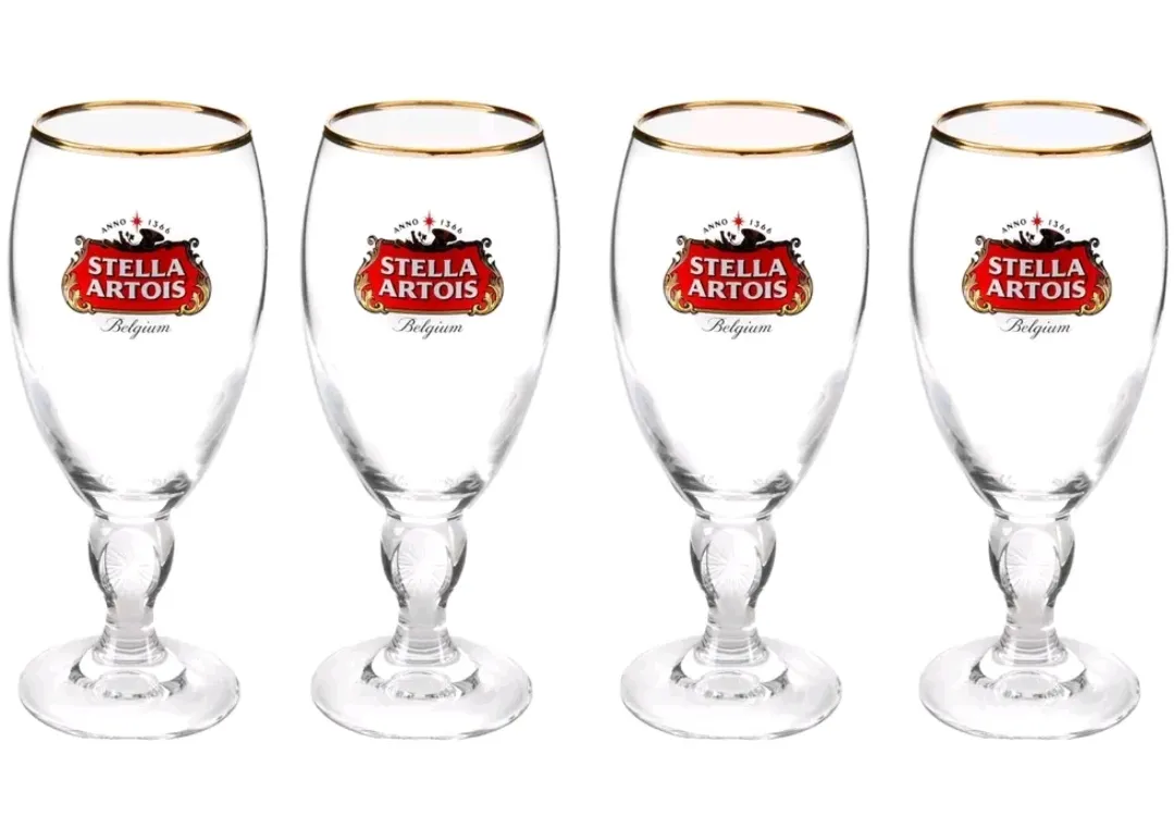 Jogo De Taas Para Cerveja De Vidro 250ml - 4 Peas Ambev Stella Artois